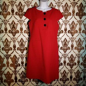 ANN TAYLOR Red-Wool-Sheath-Lined-Mini-DRESS Womens 6